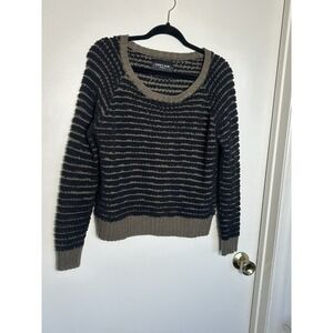 Obey Propaganda N°89 Striped Knit Sweater Women's Size Brown Black Grunge Sz M